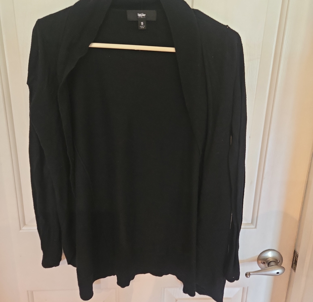 Massimo Black Open-Front Women's Cardigan